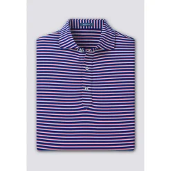 Turtleson Sherman Stripe Performance Shirt Polo Short Sleeve Golf Apparel