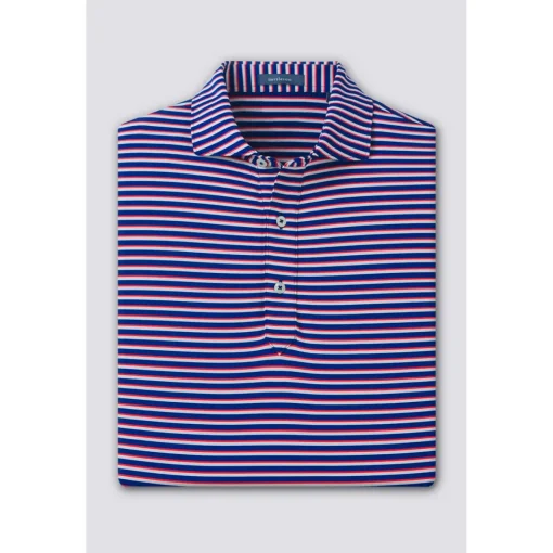 Turtleson Sherman Stripe Performance Shirt Polo Short Sleeve Golf Apparel