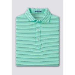 Turtleson Sherman Stripe Performance Shirt Polo Short Sleeve Golf Apparel