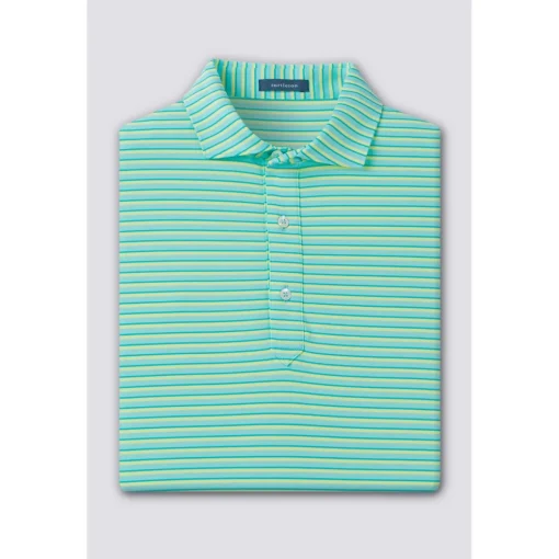 Turtleson Sherman Stripe Performance Shirt Polo Short Sleeve Golf Apparel