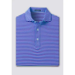 Turtleson Sherman Stripe Performance Shirt Polo Short Sleeve Golf Apparel