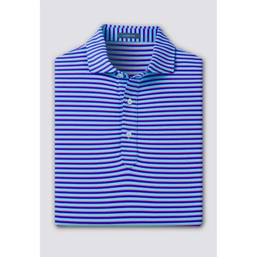 Turtleson Sherman Stripe Performance Shirt Polo Short Sleeve Golf Apparel