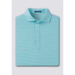 Turtleson Sherman Stripe Performance Shirt Polo Short Sleeve Golf Apparel