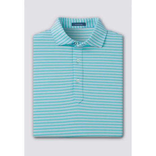 Turtleson Sherman Stripe Performance Shirt Polo Short Sleeve Golf Apparel
