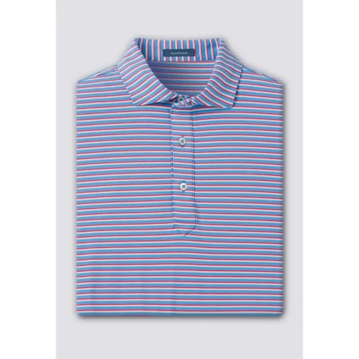 Turtleson Sherman Stripe Performance Shirt Polo Short Sleeve Golf Apparel