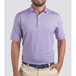 Turtleson Trey Stripe Performance Shirt Polo Short Sleeve Golf Apparel