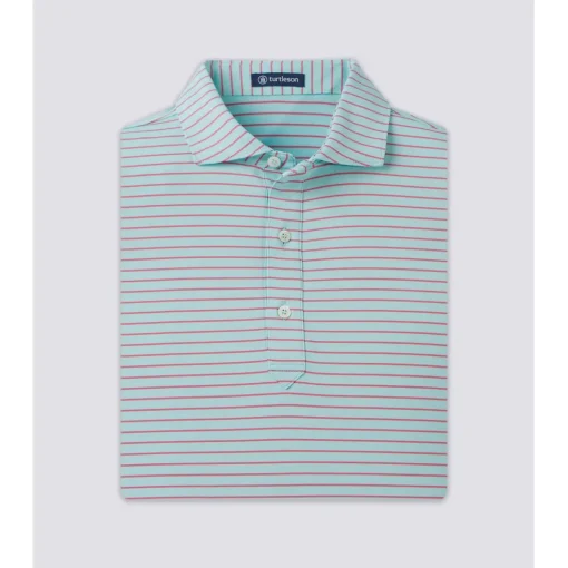 Turtleson Trey Stripe Performance Shirt Polo Short Sleeve Golf Apparel