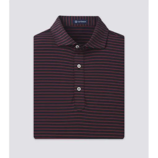 Turtleson Trey Stripe Performance Shirt Polo Short Sleeve Golf Apparel