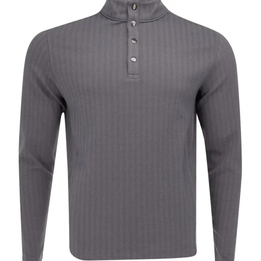 Turtleson Troy Herringbone 1/4 Snap Outerwear Pullover Golf Apparel