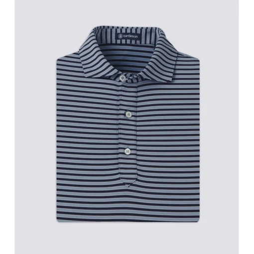 Turtleson Waverly Stripe Performance Shirt Polo Short Sleeve Golf Apparel