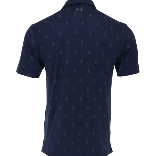 Under Armour Playoff 3.0 Boats Print Shirt Polo Short Sleeve Golf Apparel