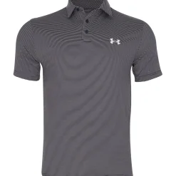 Under Armour T2 Green Bridge Stripe Shirt Polo Short Sleeve Golf Apparel