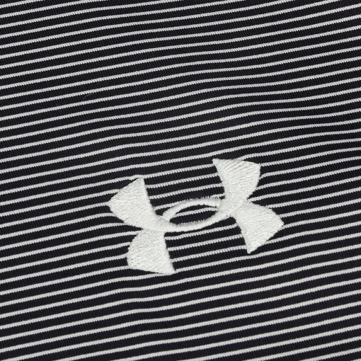 Under Armour T2 Green Bridge Stripe Shirt Polo Short Sleeve Golf Apparel