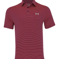 Under Armour T2 Green Bridge Stripe Shirt Polo Short Sleeve Golf Apparel