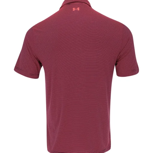 Under Armour T2 Green Bridge Stripe Shirt Polo Short Sleeve Golf Apparel