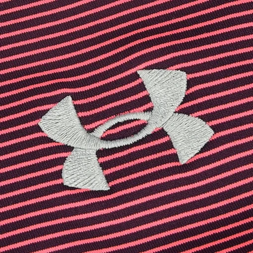 Under Armour T2 Green Bridge Stripe Shirt Polo Short Sleeve Golf Apparel