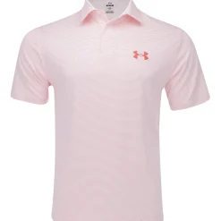 Under Armour T2 Green Bridge Stripe Shirt Polo Short Sleeve Golf Apparel