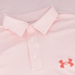 Under Armour T2 Green Bridge Stripe Shirt Polo Short Sleeve Golf Apparel