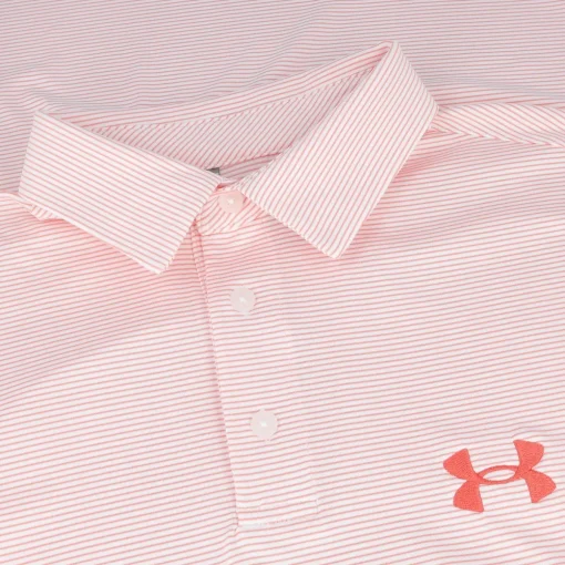 Under Armour T2 Green Bridge Stripe Shirt Polo Short Sleeve Golf Apparel
