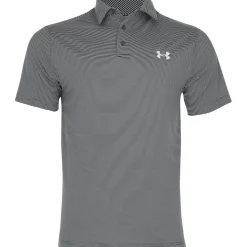 Under Armour T2 Green Bridge Stripe Shirt Polo Short Sleeve Golf Apparel
