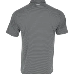 Under Armour T2 Green Bridge Stripe Shirt Polo Short Sleeve Golf Apparel
