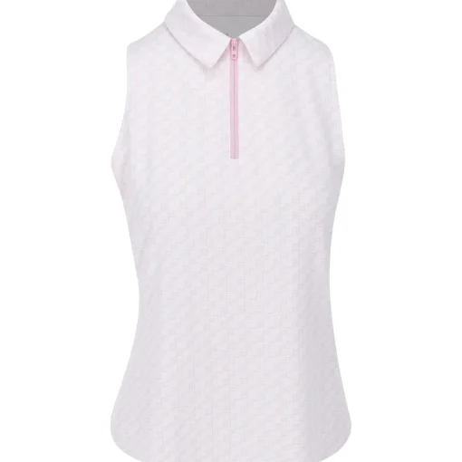 Under Armour UA Drive Clubhouse Grid Sleeveless Shirt Polo Short Sleeve Golf Apparel