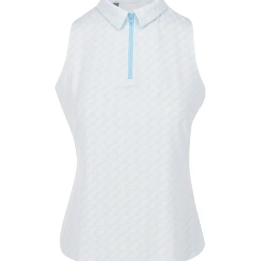 Under Armour UA Drive Clubhouse Grid Sleeveless Shirt Polo Short Sleeve Golf Apparel