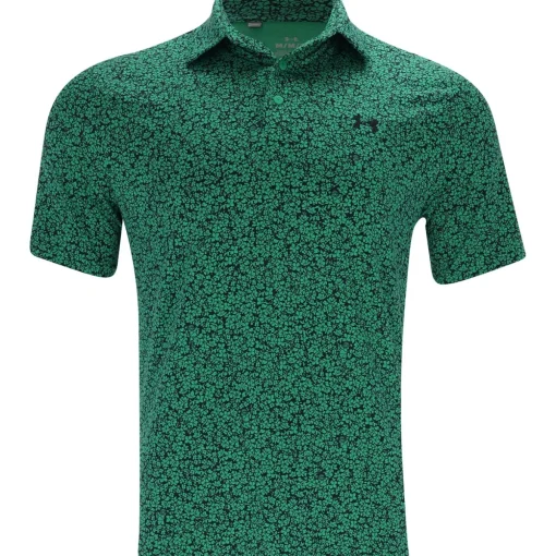 Under Armour UA Drive Gnome Print Shirt Polo Short Sleeve Golf Apparel