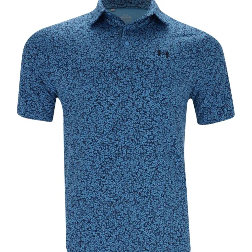Under Armour UA Drive Gnome Print Shirt Polo Short Sleeve Golf Apparel