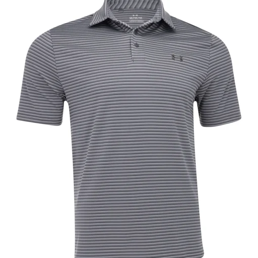 Under Armour UA Drive Groove Stripe Shirt Polo Short Sleeve Golf Apparel
