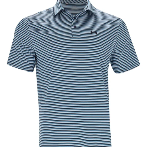 Under Armour UA Drive Groove Stripe Shirt Polo Short Sleeve Golf Apparel