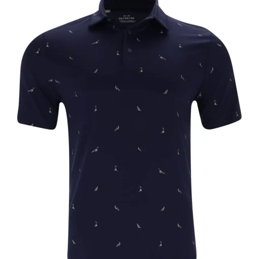 Under Armour UA Drive Quail Print Shirt Polo Short Sleeve Golf Apparel