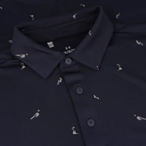 Under Armour UA Drive Quail Print Shirt Polo Short Sleeve Golf Apparel