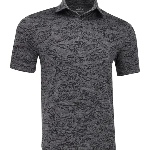 Under Armour UA Drive Tiger Jacquard Shirt Polo Short Sleeve Golf Apparel