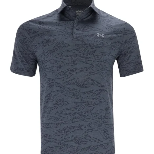 Under Armour UA Drive Tiger Jacquard Shirt Polo Short Sleeve Golf Apparel