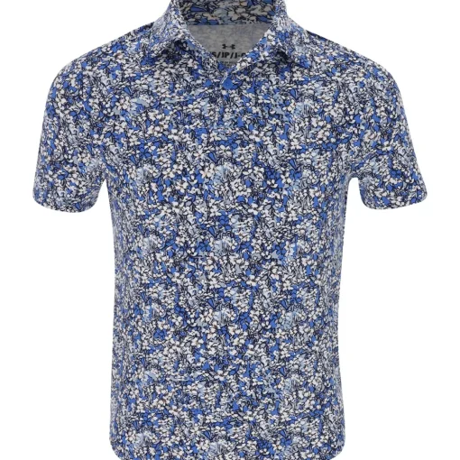Under Armour UA Youth Drive Print Shirt Polo Short Sleeve Golf Apparel