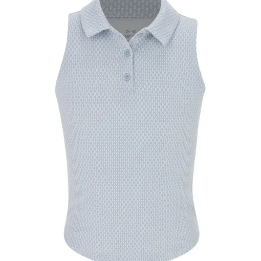 Under Armour UA Youth Girls Drive Print Sleeveless Shirt Polo Short Sleeve Golf Apparel
